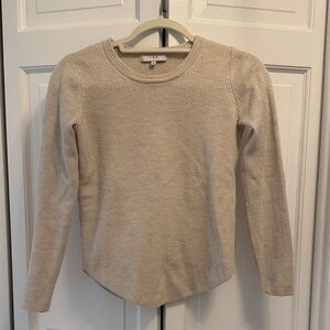 IRO Ribbed Crewneck Sweater in Beige